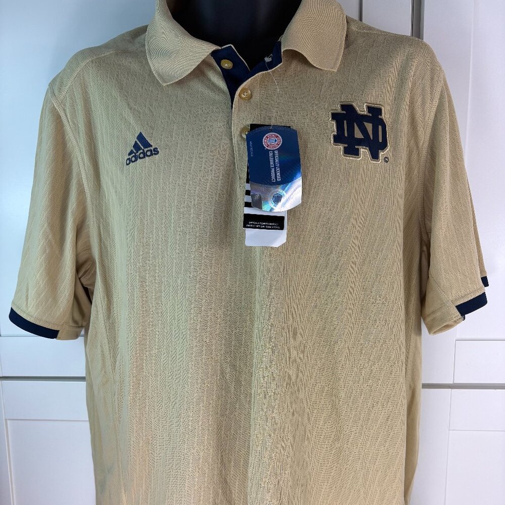 NOTRE DAME POLO SHIRT-LG AND XL-ADIDAS-NWT
